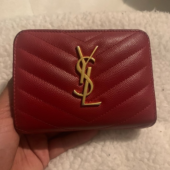Yves Saint Laurent Handbags - SLY Red Quilted Small Wallet